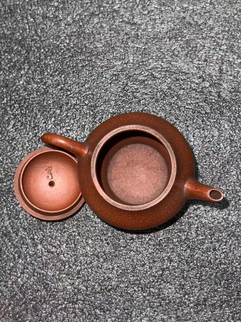 孟臣 底款 刻漢詩 明月水中来】紫砂壷 朱泥 段泥 煎茶