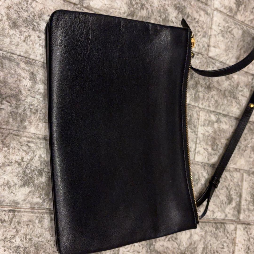 美品 大人気 旧ロゴ セリーヌ トリオ ブラック ショルダー ラージ