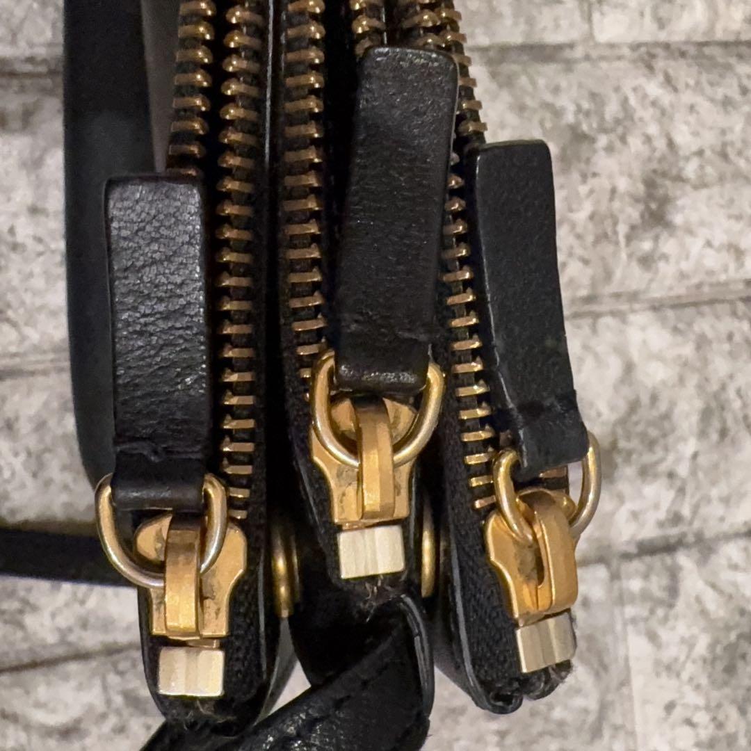 美品 大人気 旧ロゴ セリーヌ トリオ ブラック ショルダー ラージ