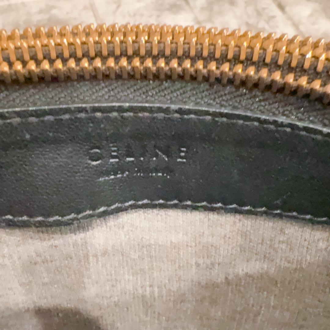 美品 大人気 旧ロゴ セリーヌ トリオ ブラック ショルダー ラージ