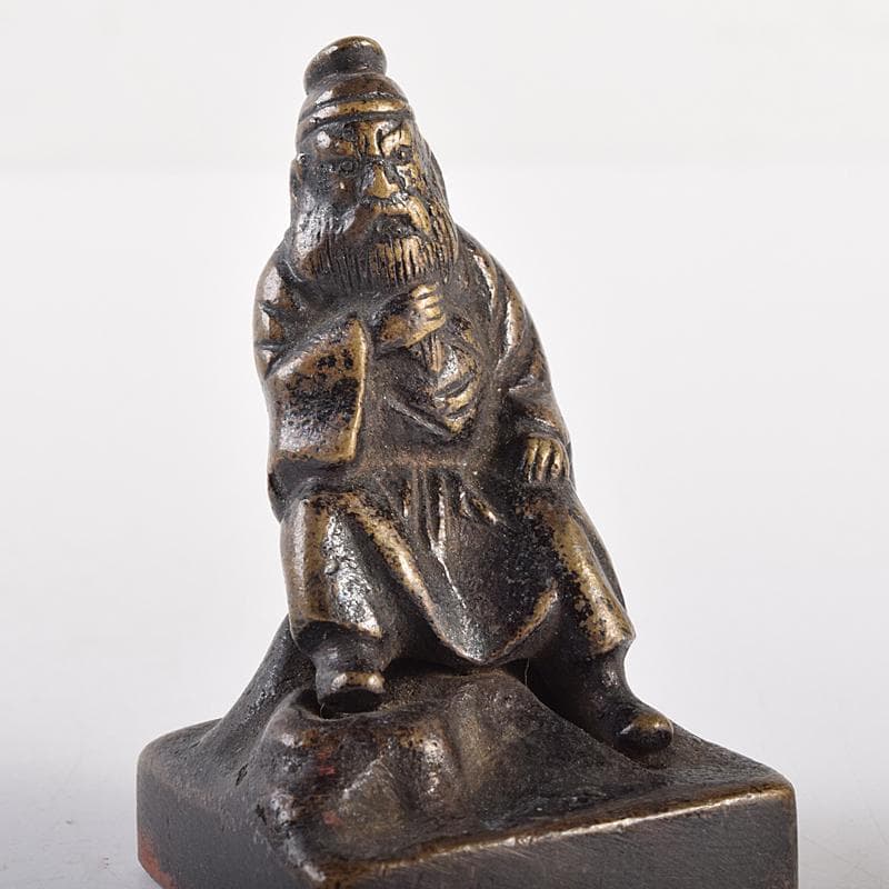 中国 古銅宣徳銅 篆刻 人物摘 獅子摘など 印材 5点まとめて G R7651