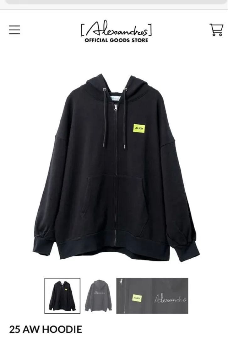 Alexandros ］25 AW HOODIE XL ブラック 2025 Winter Fest. HALF ZIP