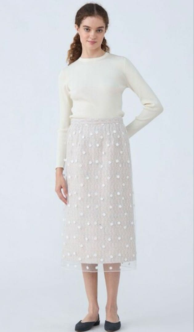 ラッピングツイード　Iラインスカート