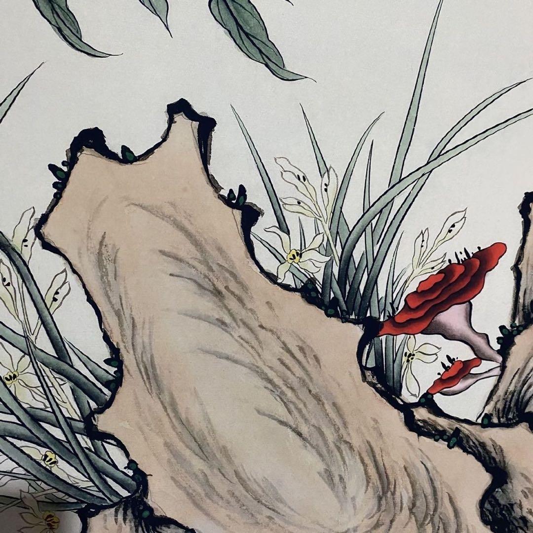 郎世寧 寿桃図 四尺中堂 中国掛け軸 花鳥画 吉祥画 - メルカリ