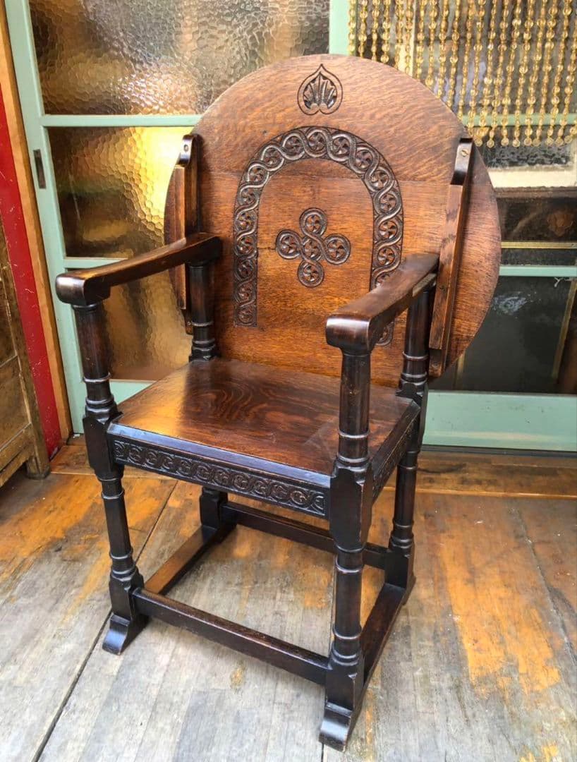 イギリス アンティーク モンクスチェア 2way チェア＆テーブル