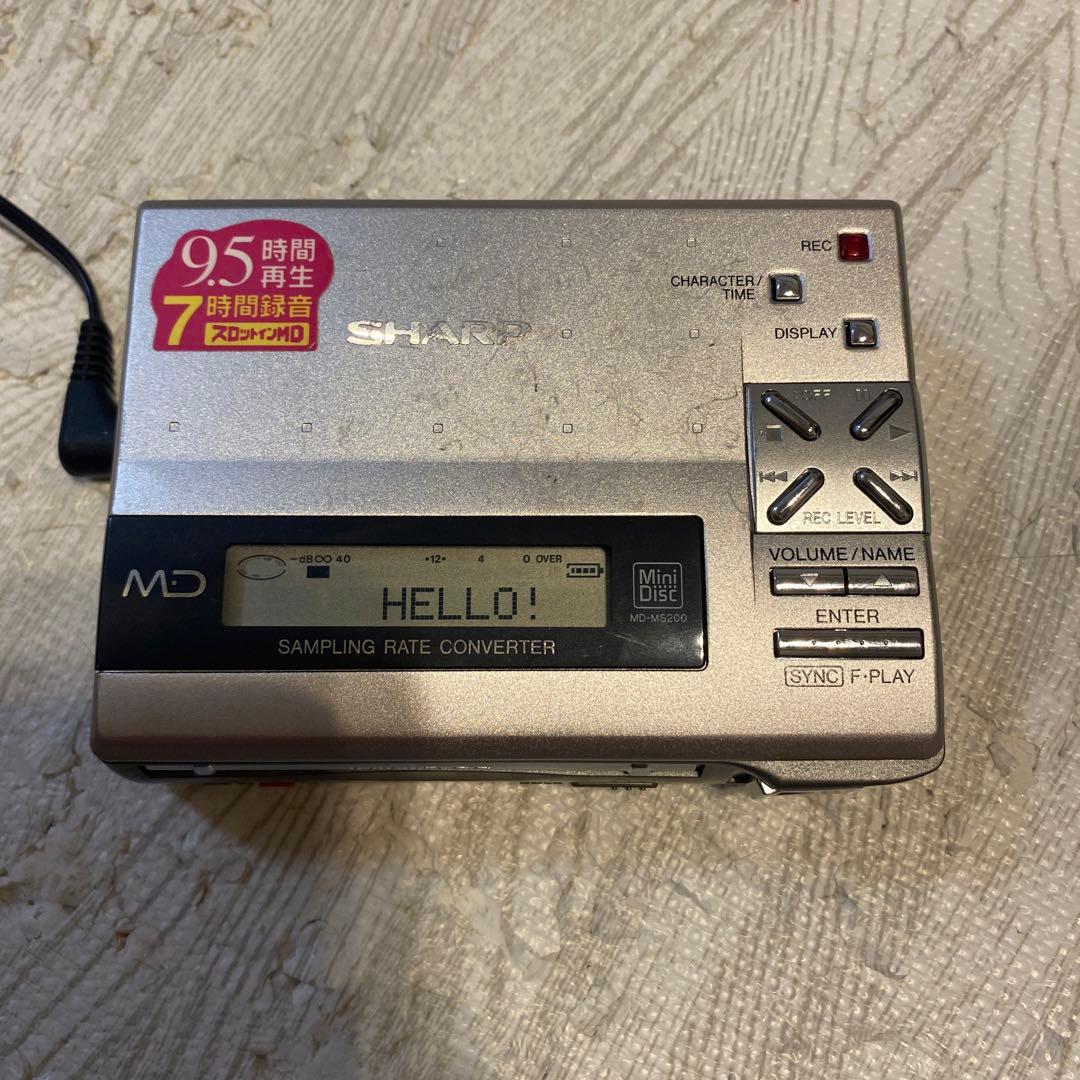 シャープ mdポータブルレコーダー ジャンク md-ms200-s ウォークマン