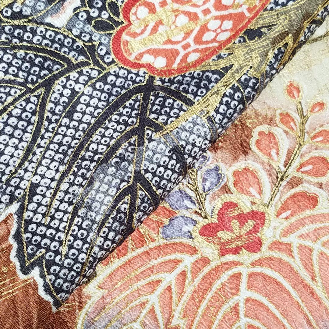 予約済】M3670【着物と帯京月花】□五三桐に鹿の子花