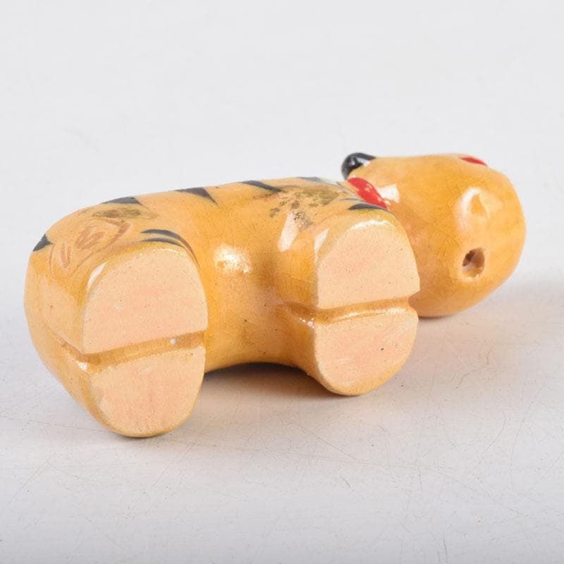 茶道具 京焼 清水六兵衛造 色絵 虎香合 干支 共箱 V 8807