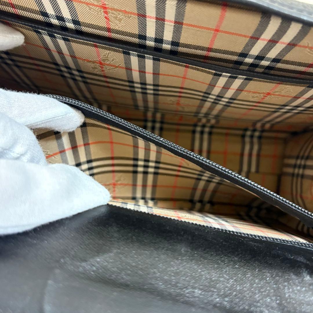 【美品】バーバリー オールレザー ビジネスバッグ 2way ノバチェック A4