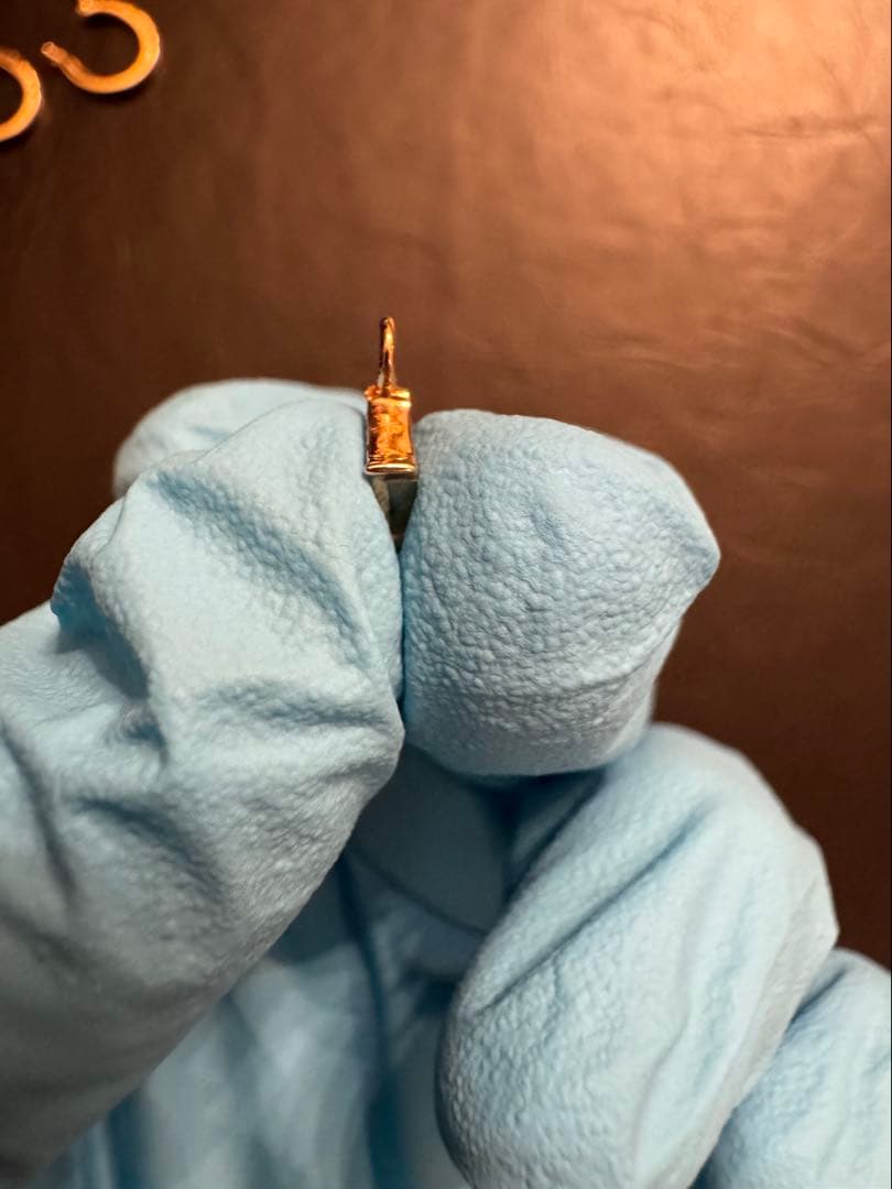 18 YG 2WAY D級ダイヤ0.2✖️2 ピアス 刻印あり