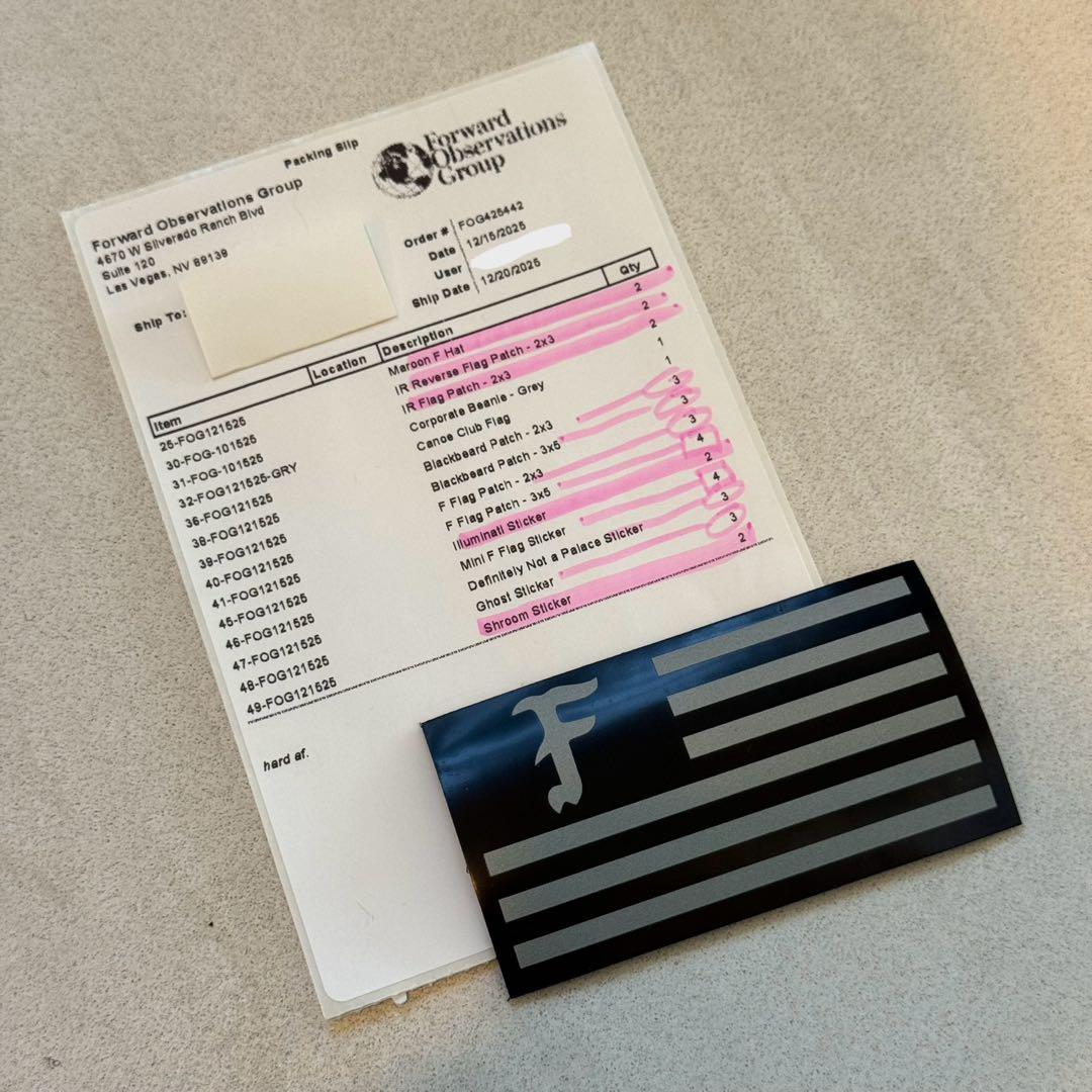 実物】FOG 星条旗IRパッチ