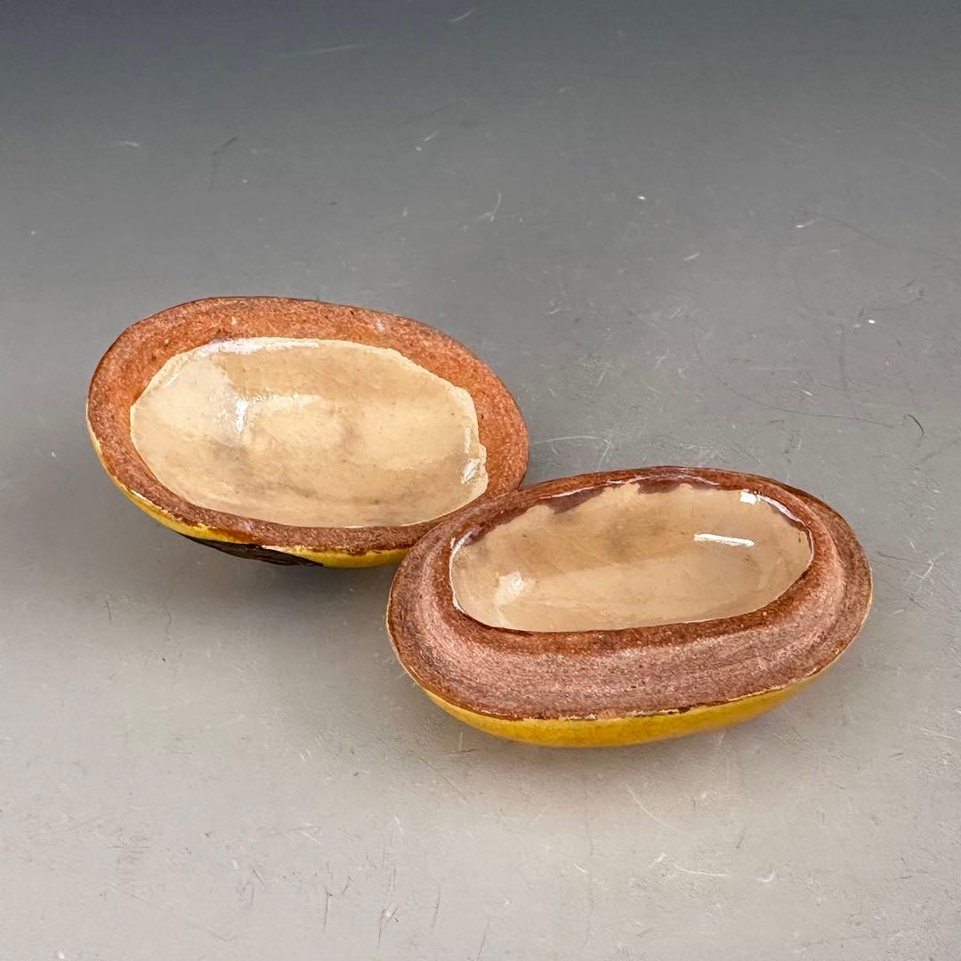 茶道具 黄鴨 香合 四代 眞清水蔵六 共箱 形物香合 陶芸