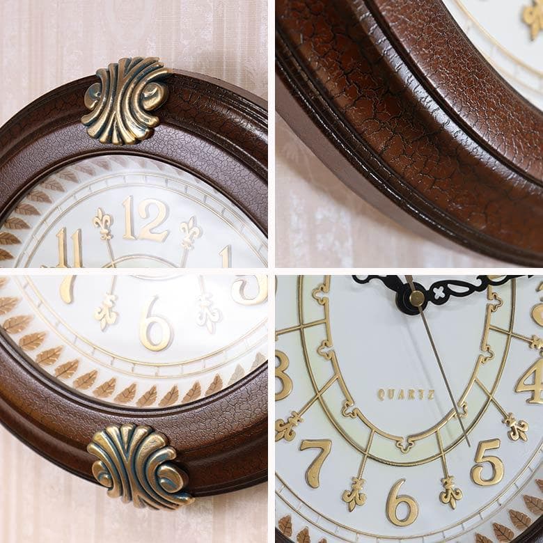 壁掛け 時計 ウォールクロック ブラウン ヴィンテージ アンティーク