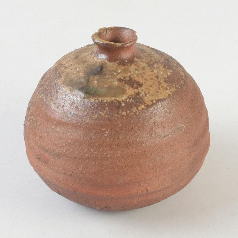 北大路魯山人作　信楽焼　花入　壷　共箱　V　9660