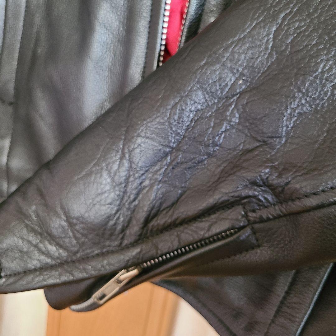 SHELLAC カウレザーライダースジャケット ラビットファー特別仕様【超