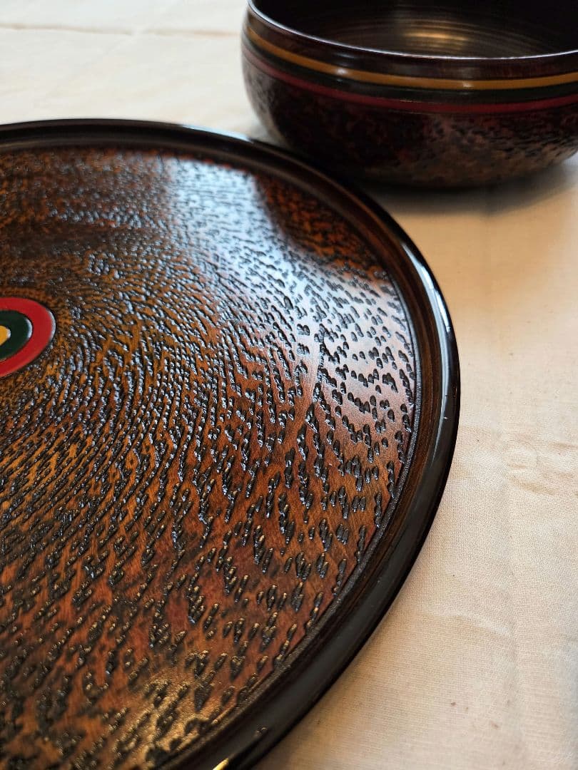 【新品】 山中漆器 盆、菓子鉢、菓子受け、茶托、セット 木箱入り