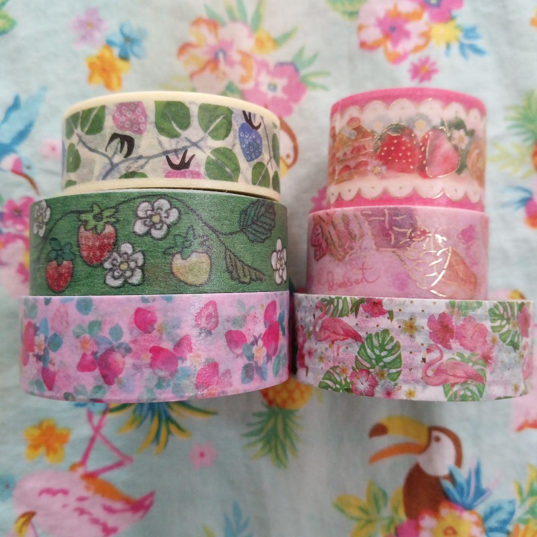 マスキングテープ まとめ売り ⑤ いちご柄 花柄 等 - メルカリ