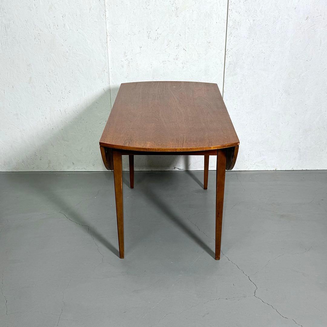 イギリス ビンテージ チークドロップリーフ ラウンドテーブル (301)