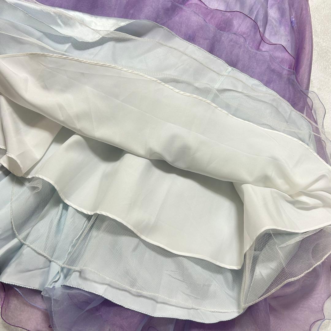 美品✨エメ　カラードレス　ビーズ刺繍　 フラワー　披露宴　演奏会　パーティドレス