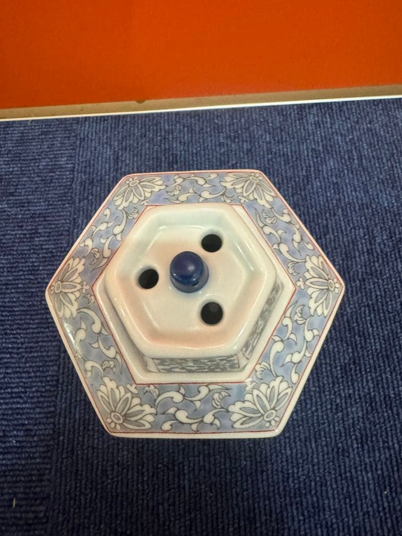 1659 有田焼幸楽草花文香炉未使用