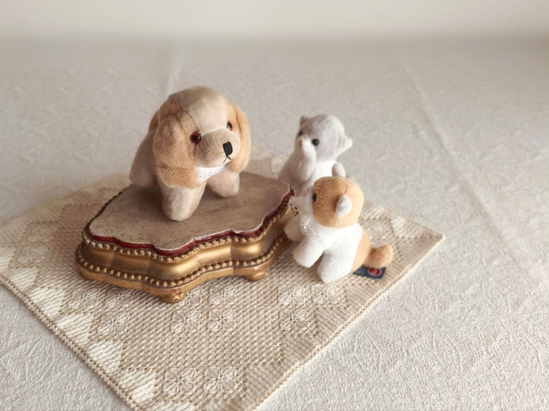 vintage dog ❀ * 淡いツートーンの可愛い ワンちゃん vintage dog