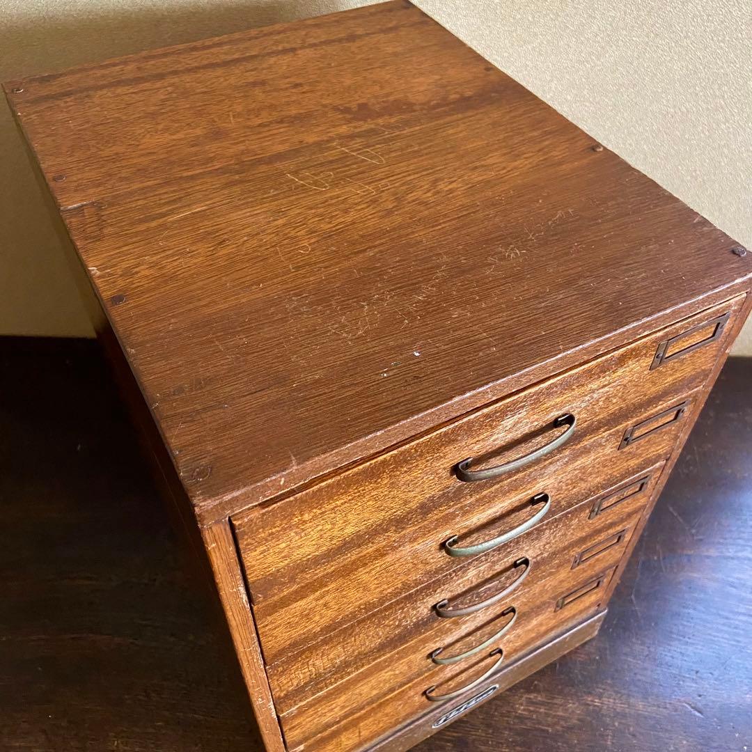 昭和レトロ 古引き出し ナショナル自転車 ビンテージ家具 非売品 小