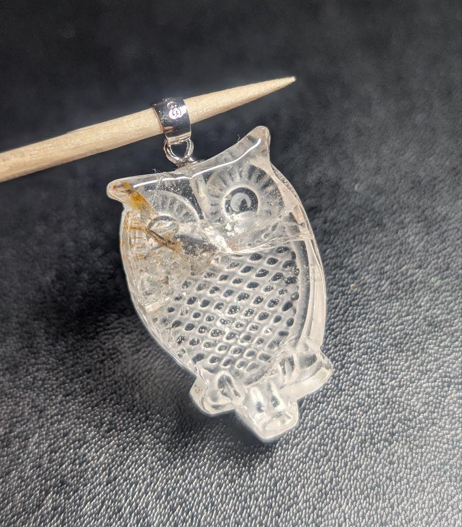 オーダー品確認用可愛いふくろう彫りペンダントトップ8個セット天然石