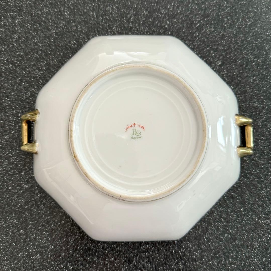 オールドノリタケ RC-Nippon印 取手付き八角皿 金盛 ヴィンテージ
