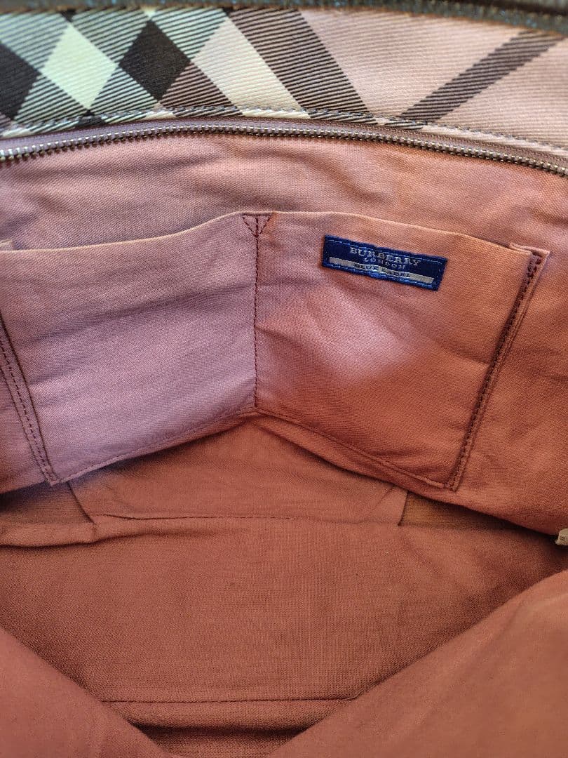 バーバリーブルーレーベル　BURBERRY ピンクノバチェック トートバッグ