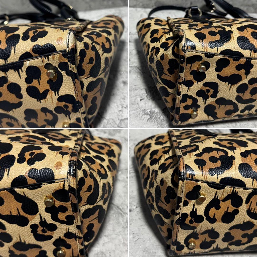 美品✨️コーチ 2way ショルダーバッグ PVC レザー レオパード 豹柄