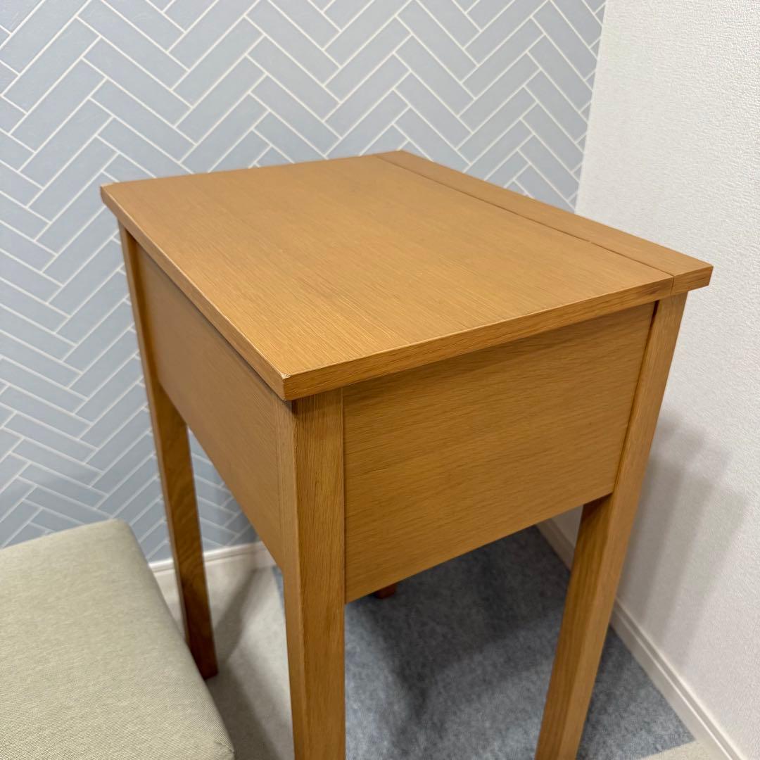 無印良品 ドレッサー 鏡台 コンパクト オーク材 北欧 椅子付き