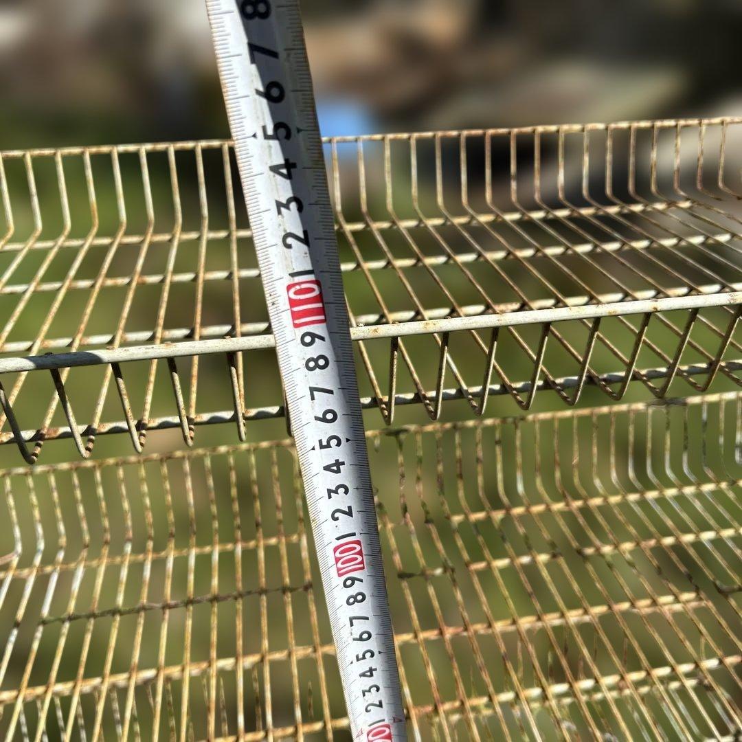 昭和レトロ アンティーク シャビー 3段ワイヤーラック 引き取り限定