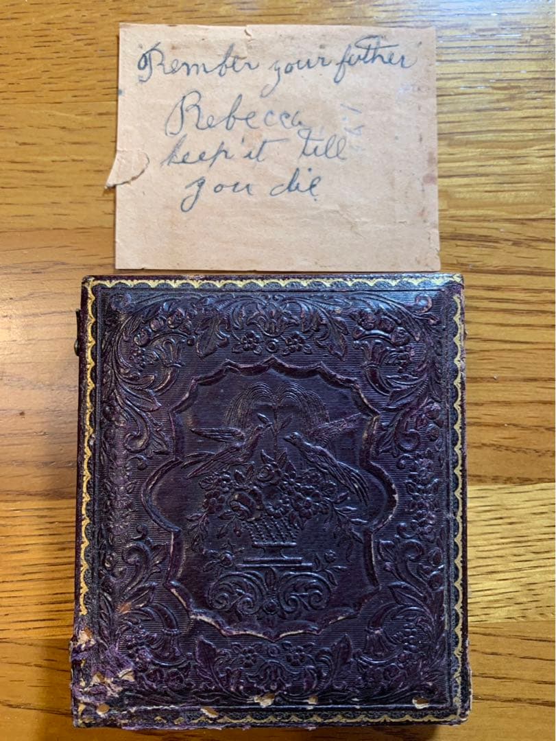 アンブロタイプ アンティークフォト ロット（2）夫と妻 面白い手書きの