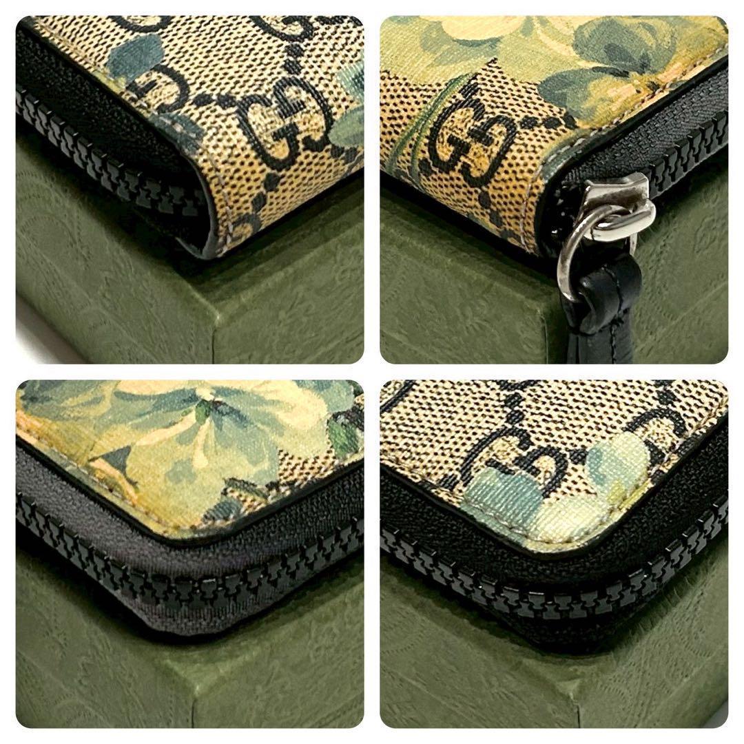 グッチ　ケース　ブルームス　ラウンドファスナー　GGスプリーム GUCCI