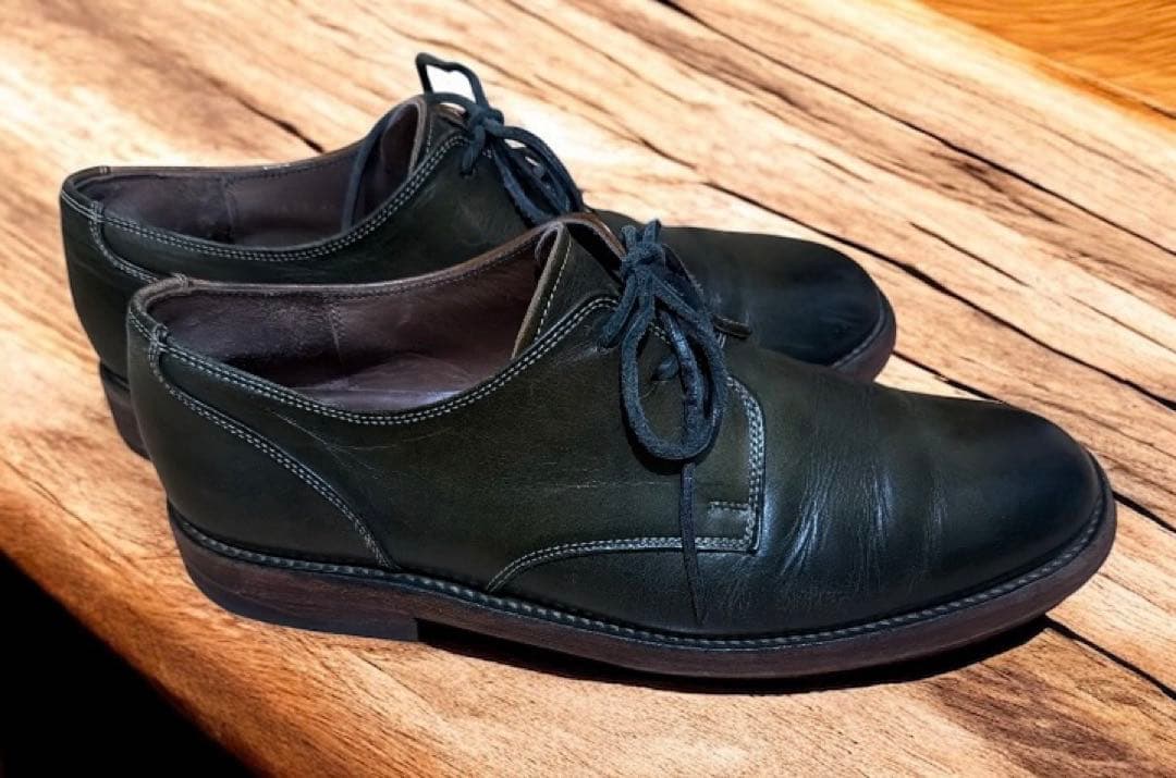 MOTO W外羽根 Plain Toe Oxford 1632 グリーン