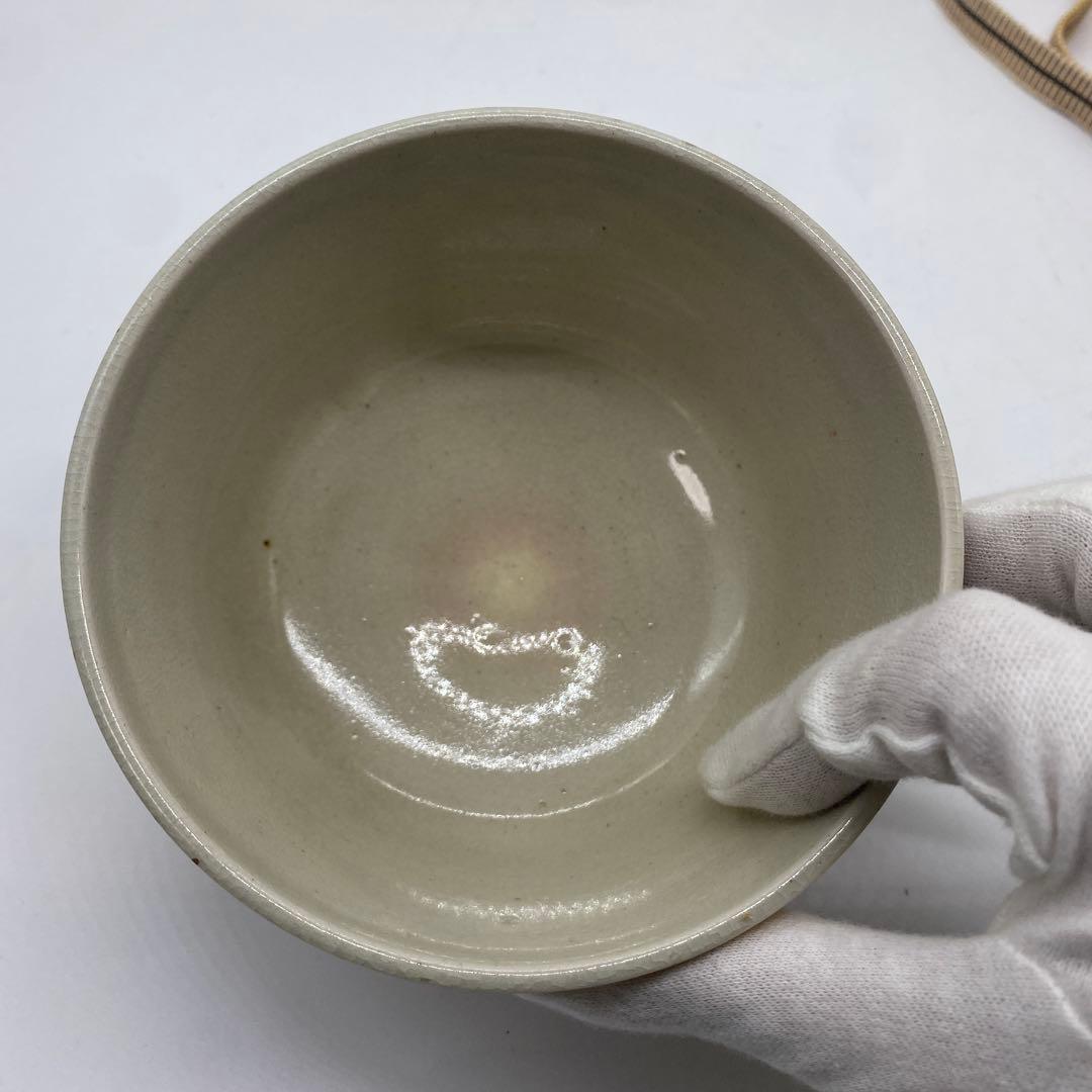 膳所焼 陽炎園 色絵 しだれ桜 茶碗 共箱 茶道具 抹茶碗 淡海ぜぜ 岩崎