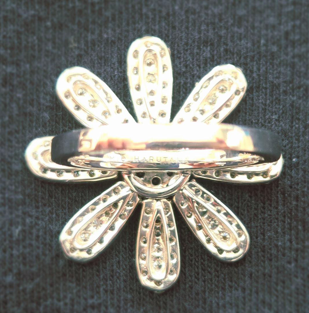 ミオハルタカ マーガレット ブラックダイヤ・ダイヤ フラワーリング 11号