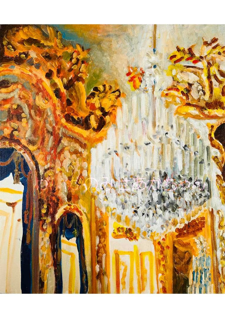 32×41㎝「夜のメリーゴーランド2」原画・油彩画・F6