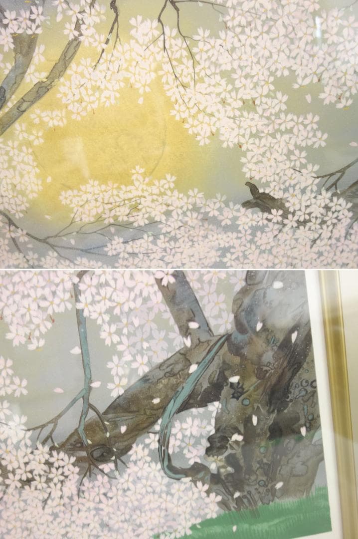 中古】M▽中島千波 臥龍の桜 リトグラフ 版画 額縁 (39364) - メルカリ