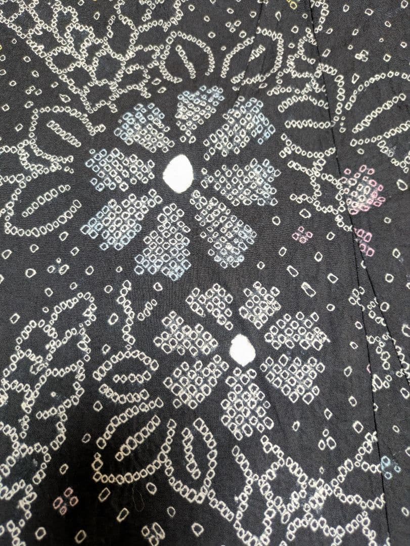 絞り浴衣　変わり生地　丈１５７