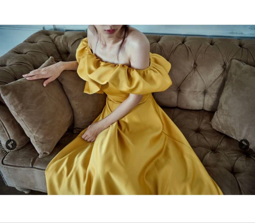 【あか】ドレスプロダクション　オフショルダーAラインドレス W274MU