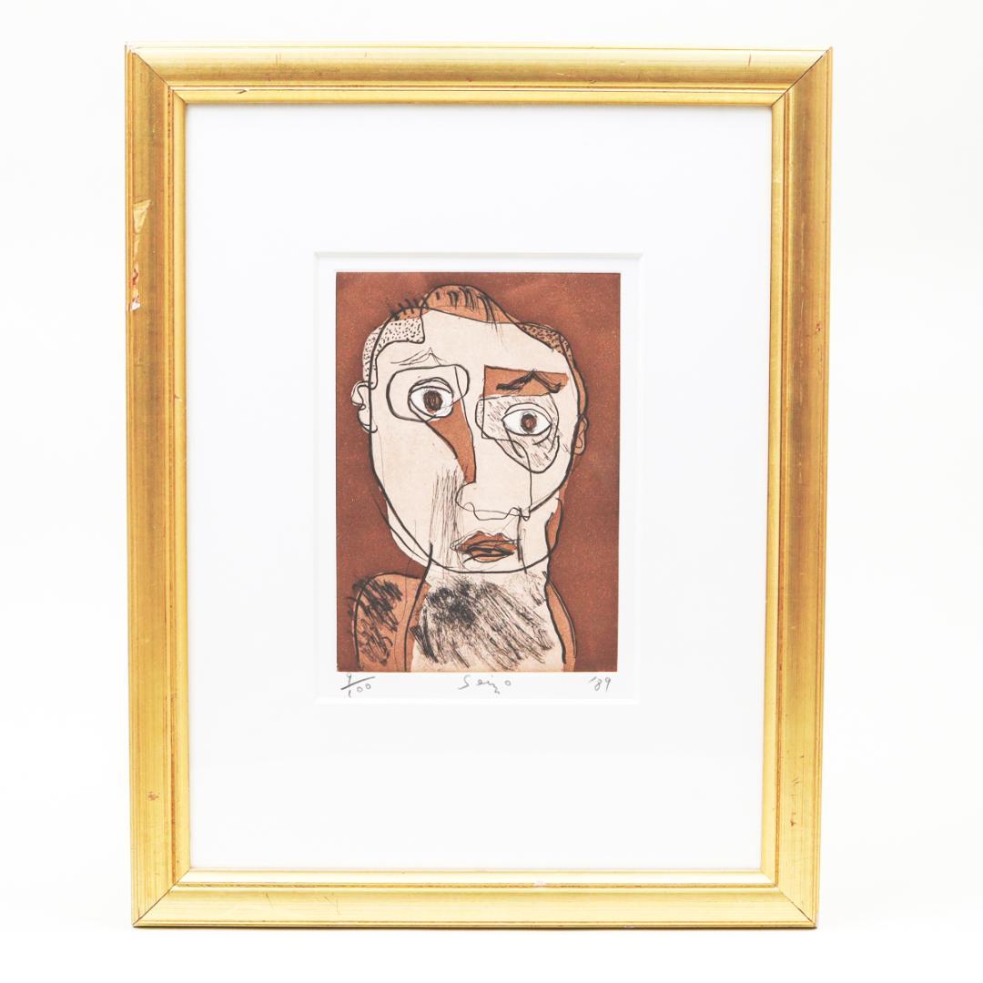 田島征三 銅版 東介さんの顔 額装 田島征三 銅版 東介さんの顔 額装