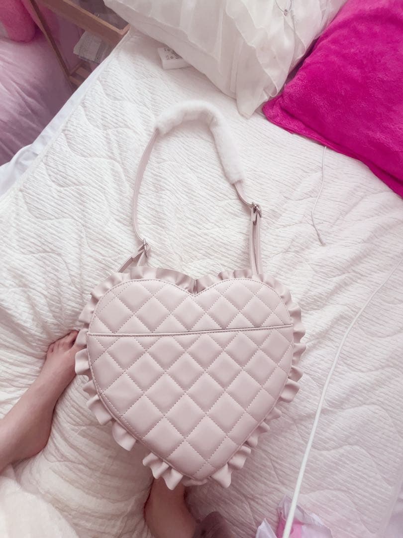 値下げ可Honeymewバッグ新品未使用ミシェルマカロンピンク地雷系フリルハート