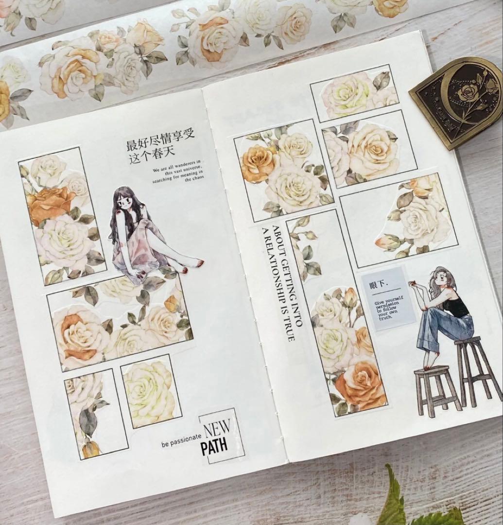 PET 命运 ダイカット加工 5cm×4.6m 海外マスキングテープ　海外マステ