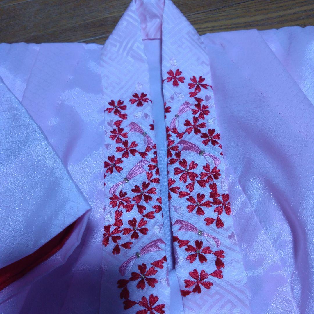三歳★被布＆正絹花柄着物＆刺繍長襦袢＆小物