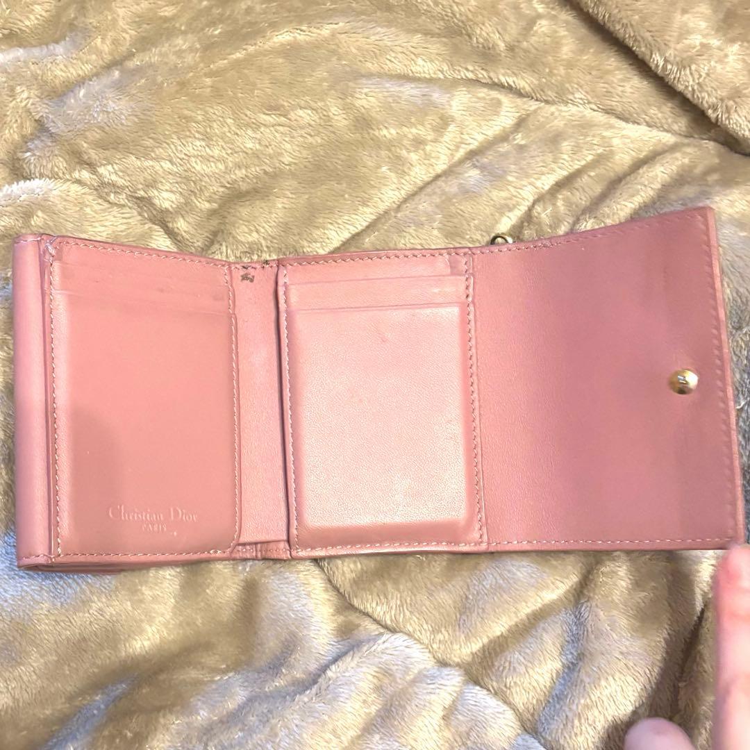 Lady Dior Lotus ディオール　ウォレットピンク キルティング 財布