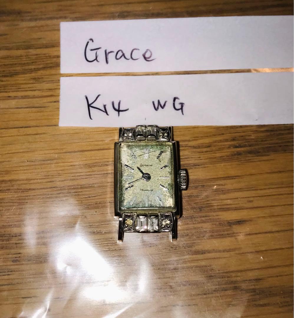 ジャンク腕時計ベルト無し/K14 WG〜GRACE 〜重さ不明