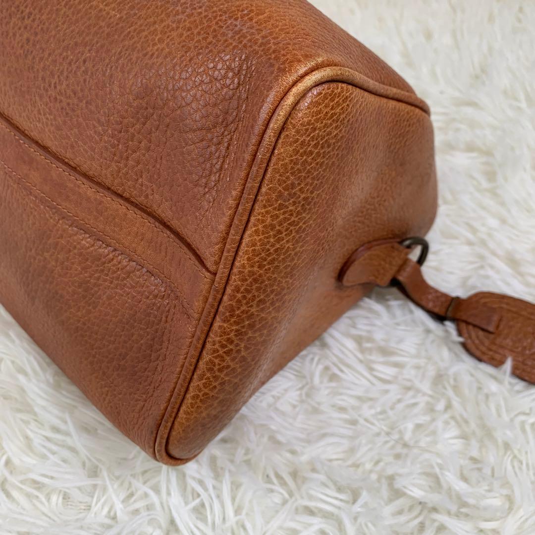 ポロラルフローレン　レザー　ハンドバック　ミニボストンバッグ　ブラウン