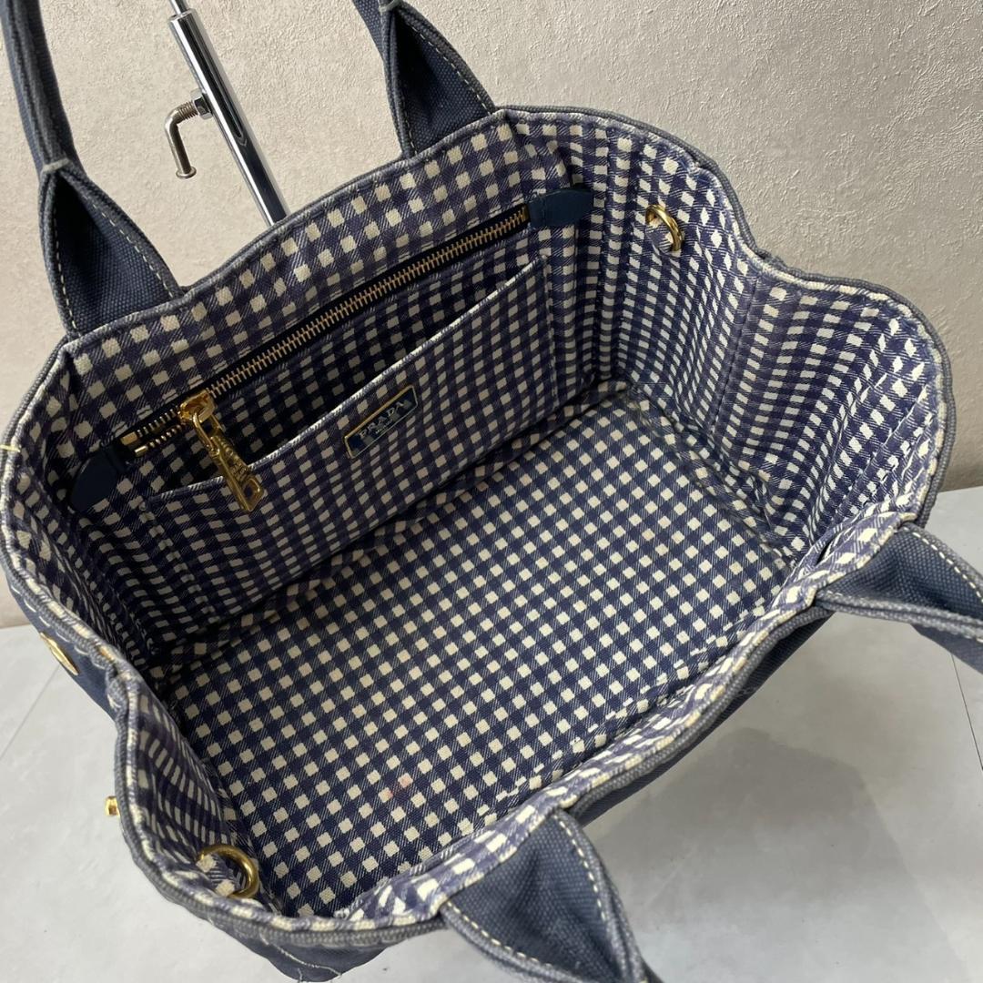 PRADA カナパ プラダ 2way ショルダー ギンガムチェック 1BG439