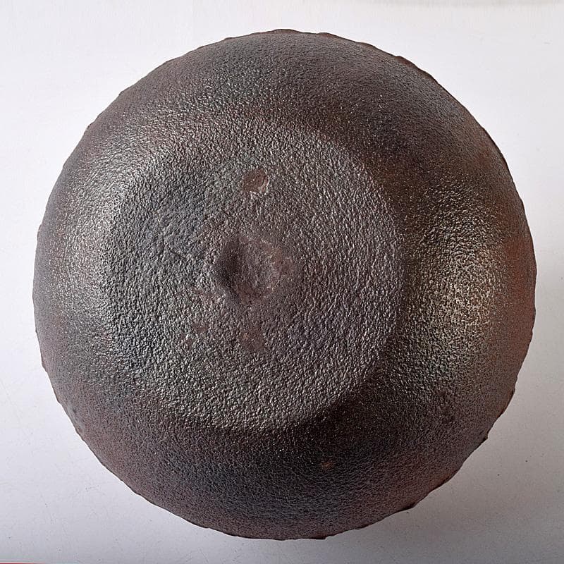 茶道具　人間国宝　釜師　高橋敬典作　桐地紋　真形釜　共布共箱　V　R8334B